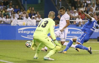 Casemiro marca el 0-2 para el Real Madrid.