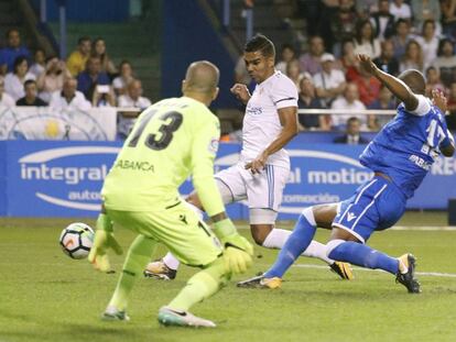 Casemiro marca el 0-2 para el Real Madrid. 