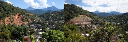 Los cerros que pon&iacute;an en riesgo la comunidad de El Para&iacute;so, a pocos kil&oacute;metros de La Pintada, han sido recubiertos con cemento.