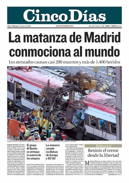 2004. Atentado en Madrid. Al Qaeda mata a 192 personas en Madrid.