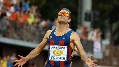 Ángel David Rodríguez en el Campeonato de España Absoluto de Atletismo, en 2017.