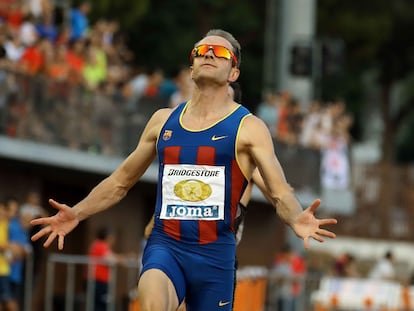 Ángel David Rodríguez en el Campeonato de España Absoluto de Atletismo, en 2017.