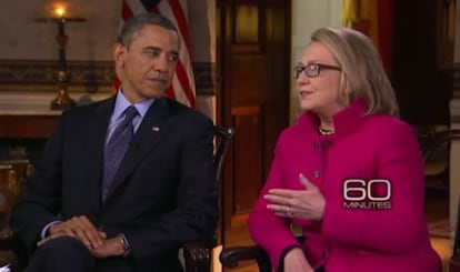 Barack Obama y Hillary Clinton durante la entrevista en &#039;60 Minutes&#039;.