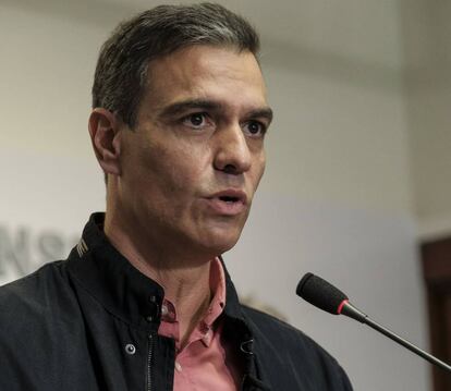 El presidente del Gobierno, Pedro Sánchez, este sábado en La Palma.