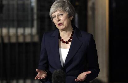 Theresa May, durante su comparecencia este miércoles. 