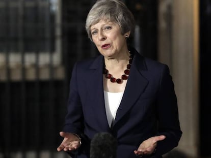 Theresa May, durante su comparecencia este miércoles. 