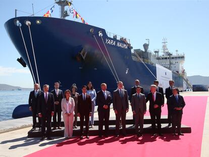 Foto de familia de las autoridades que han asistido al evento, este miércoles, en Algeciras.