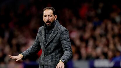 Pablo Machín, en el partido del Elche en el Metropolitano.