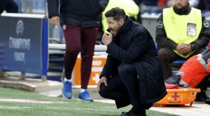 Simeone durante o jogo conta o Rostov pela Champions.