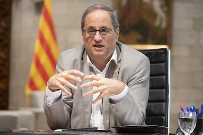 Quim Torra, durante una reunión telemática de la Conferencia de Presidentes autonómicos..