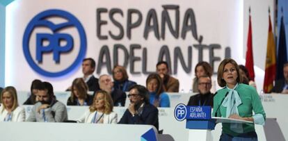 Cospedal, el 10 de febrero, en el congreso del PP. 