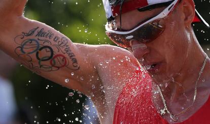 El alemán Christopher Linke, durante la prueba de los 20km marcha.