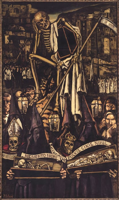 'Procesión de la muerte' (1930), de Gutiérrez Solana, se encuentra junto a la obra de Valdés Leal. Es una de las piezas prestadas por el Museo Reina Sofía de Madrid.
