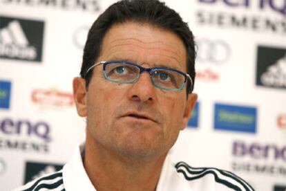 Fabio Capello, durante la rueda de prensa de ayer en Austria.