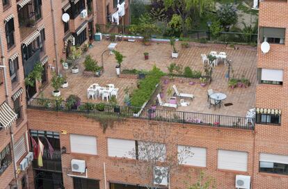 Patios comunales en Carabanchel (Madrid).