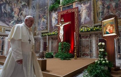 El papa Francisco durante la misa del domingo en el Vaticano, durante la cumbre sobre la pederastia en la Iglesia.