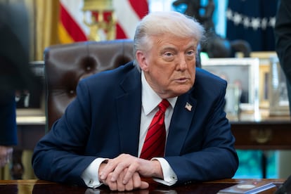 El presidente de Estados Unidos, Donald Trump. en el Despacho Oval, el jueves 17 de abril.