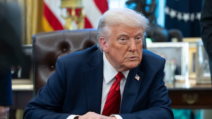El presidente de Estados Unidos, Donald Trump. en el Despacho Oval, el jueves 17 de abril.