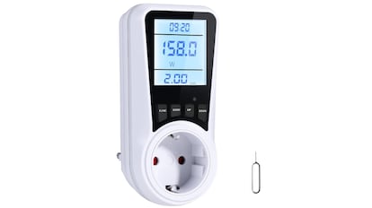 medidor de consumo electrico de tamaño compacto.