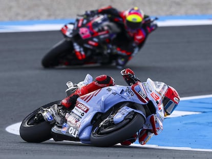 Marc Márquez, durante los entrenamientos este viernes en Assen.