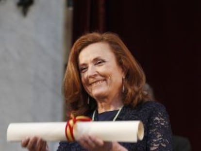 Aurora Egido, en su ingreso a la Real Academia de España.
