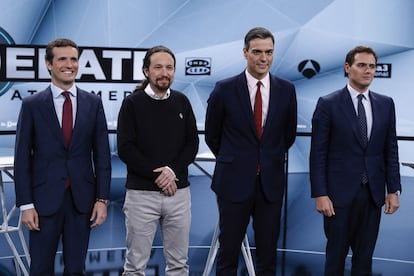 Pablo Iglesias con jersey de 198 en el debate de Atresmedia.