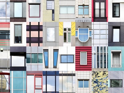 Collage de ventanas de Rotterdam (Holanda), que forma parte del proyecto artístico 'Windows of the world', del fotógrafo portugués André Vicente Gonçalves. |