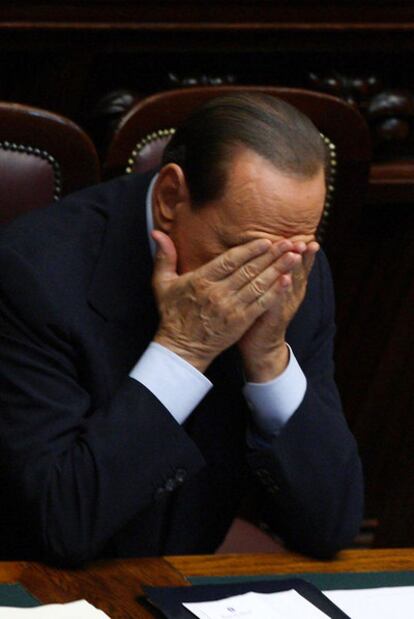 Silvio Berlusconi, durante una sesión parlamentaria.