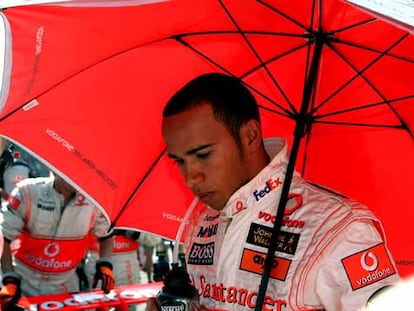 Lewis Hamilton, antes del Gran Premio de Italia.