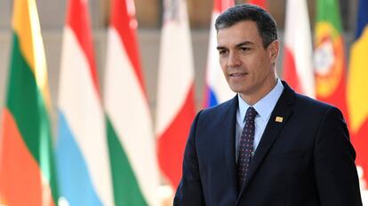 Pedro Sánchez, durante la cumbre de la UE de esta semana. 