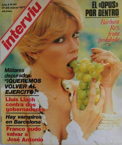 Bárbara Rey en la portada de 'Interviú', en 1977.