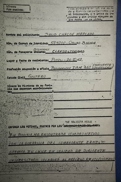 David Chacón Mercado dice haber peleado junto al comandante Ché Guevara en Bolivia y haber participado en el proceso revolucionario de Allende