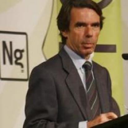 El ex presidente del Gobierno José María Aznar, durante su intervención en la convención Kárate Inmobiliario .