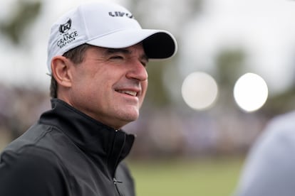 Scott O'Neil, CEO del LIV Golf, durante un torneo de este año.