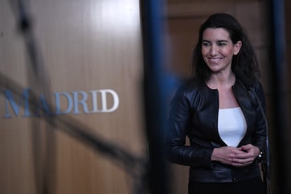 La portavoz de Vox en la Asamblea y candidata a la Presidencia de la Comunidad de Madrid, Rocío Monasterio, en la Asamblea de Madrid.