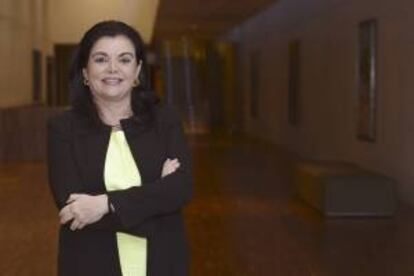 La presidenta del Consejo General de Colegios de Farmacéuticos, Carmen Peña, hoy en Valladolid, donde participa en el VIII Foro de la Asociación para la Promoción de la Asistencia Farmacéutica (APROAFA), que analiza el actual modelo de farmacia en España.