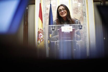 Sol Sánchez, en el Congreso de los diputados. 