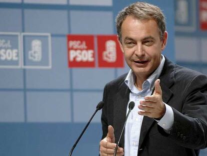 Zapatero, ayer, en la clausura del congreso del PSOE de Castilla y León en Valladolid.