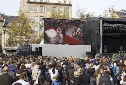 Ambiente de las calles de Luxemburgo durante el enlace.