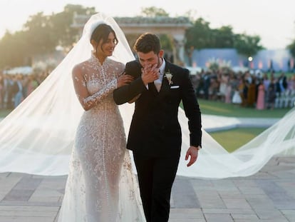 Priyanka Chopra y Nick Jonas, durante su boda el pasado sábado. 