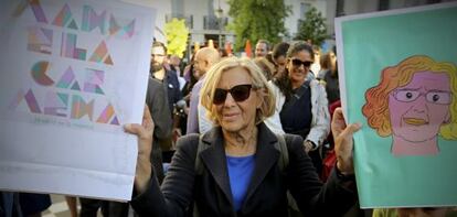 Manuela Carmena durante el cierre de campaña.