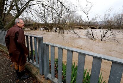 Aumento del río Ter tras su paso por Girona.