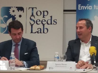 El presidente de Segittur, Antonio L&oacute;pez de &Aacute;vila, y el presidente de Top Seed Lab, Ignacio Mac&iacute;as.