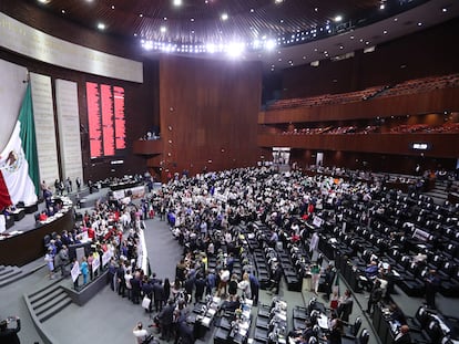 La sesión ordinaria se la Cámara de Diputados en Ciudad de México el pasado domingo 18 de abril.