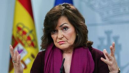 Calvo comparece en Moncloa tras la polémica por el