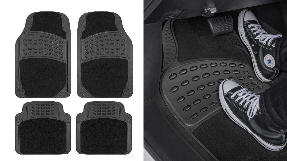 Alfombrillas con área de goma reforzada.