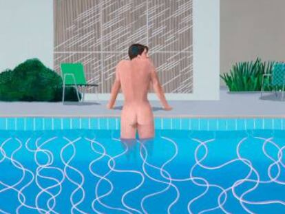 &#039;Peter saliendo de la piscina de Nick&#039; (1967), obra de David Hockney.