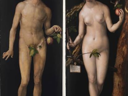 Adán y Eva, de Alberto Durero. Galería online del Museo del Prado de Madrid