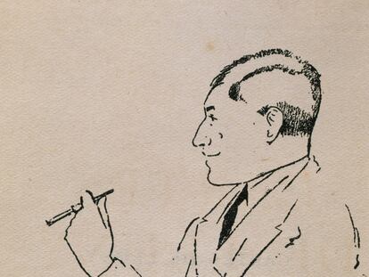 Ilustración del escritor Josep Pla, de R. Capmany (1927).