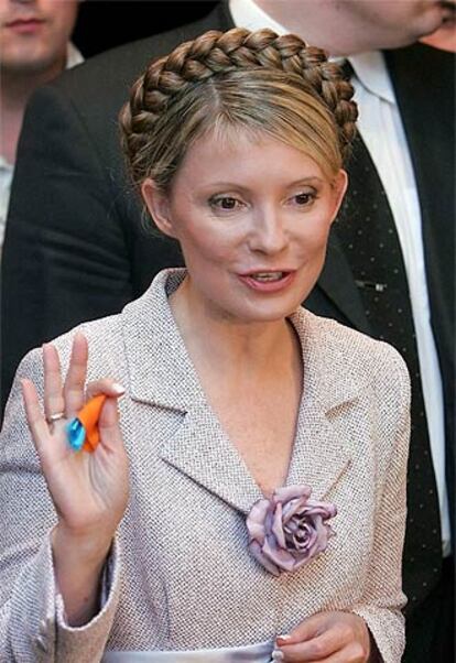 Yulia Timoshenko, tras intervenir en un programa de televisión en 2005.